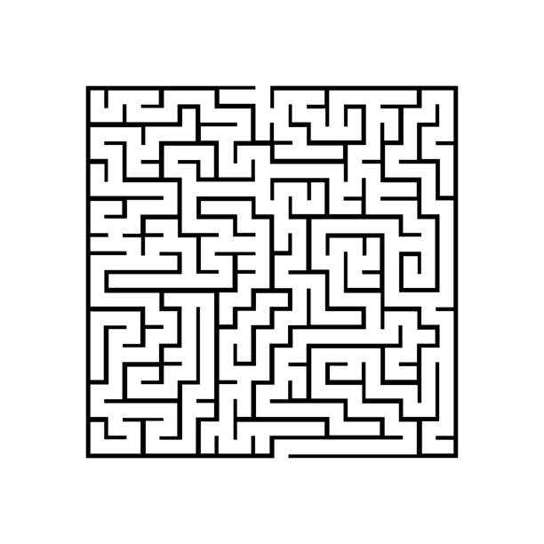 pacman-labyrinth-symbol. spiel melden - labyrinth stock-grafiken, -clipart, -cartoons und -symbole