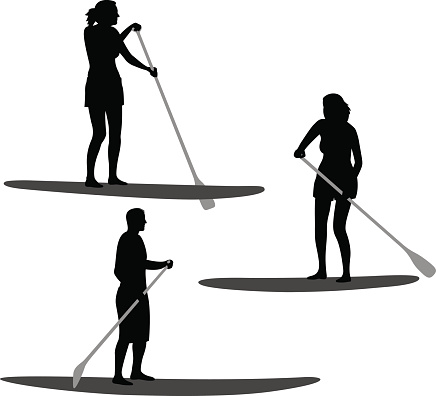 Paddle Boarding Silhouettes
