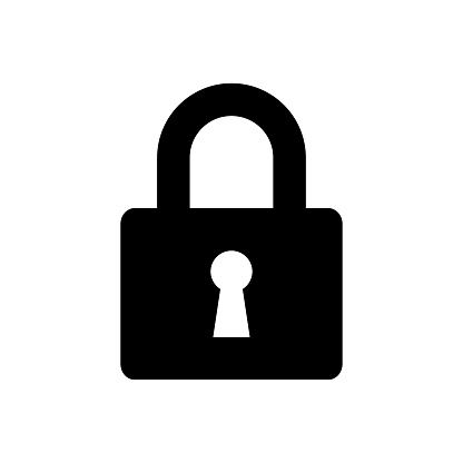 Padlock icon flat vector simple isolated illustration signage template design trendy