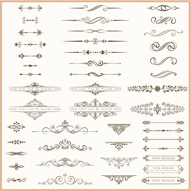 Page dividers and ornate elements Page dividers and ornate elements. AI CS5, EPS 10 and JPG. growth borders stock illustrations