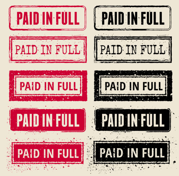 Paid in Full Vector Rubber Stamp Collections Paid in Full Red and Black Rubber Stamps paid stamp stock illustrations