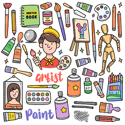 Painting Tools Color Doodle Illustration