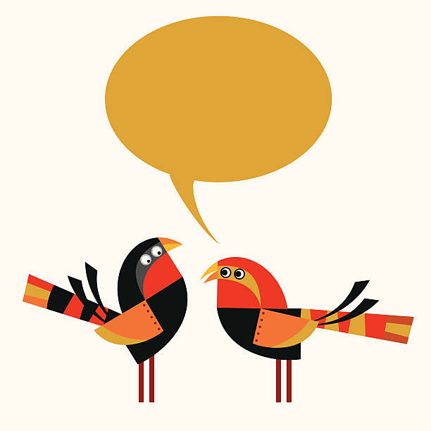 ilustraciones, imágenes clip art, dibujos animados e iconos de stock de par de pájaros - tintanegra00
