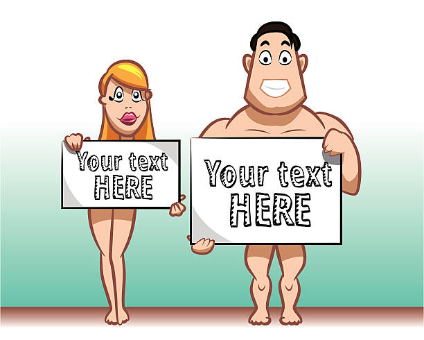 Clipart of a Cartoon Naked Black Man Carrying a Woman 
