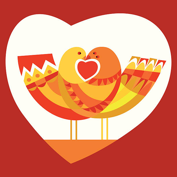 ilustraciones, imágenes clip art, dibujos animados e iconos de stock de amor par de palomas en - tintanegra00