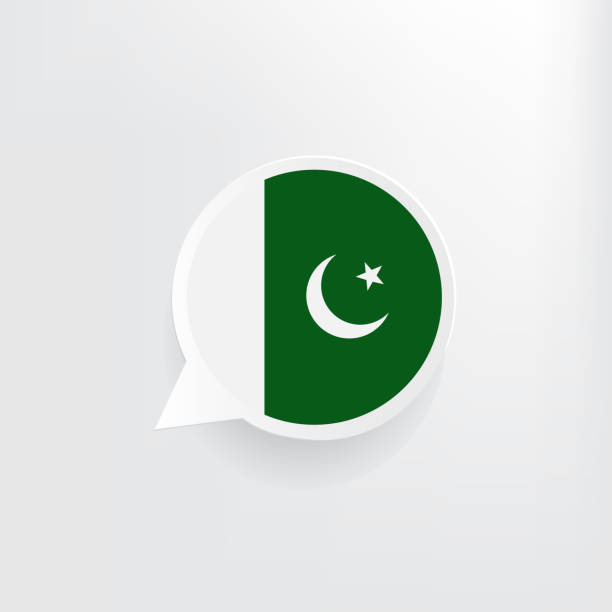 Pakistan Flag Speech Bubble Pakistani flag three dimensional speech bubble background. pakistan flag stock illustrations