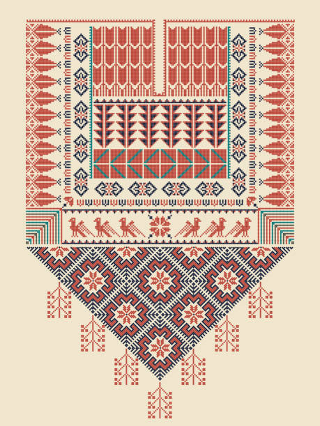 Palestinian pattern vector art illustration