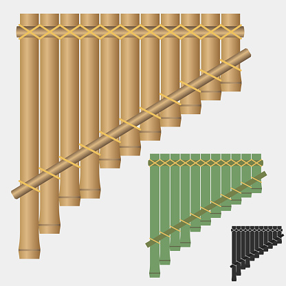 Pan flute, bamboo wind musical instrument