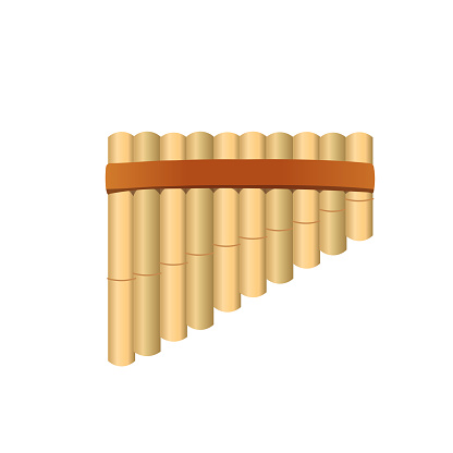 Pan flute musical instrument isolated on white background.Vector.