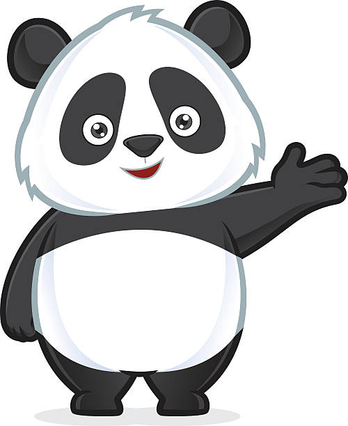 bildbanksillustrationer, clip art samt tecknat material och ikoner med panda in welcoming gesture - panda