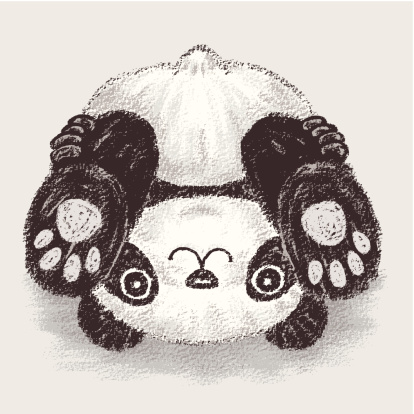 Panda upside-down