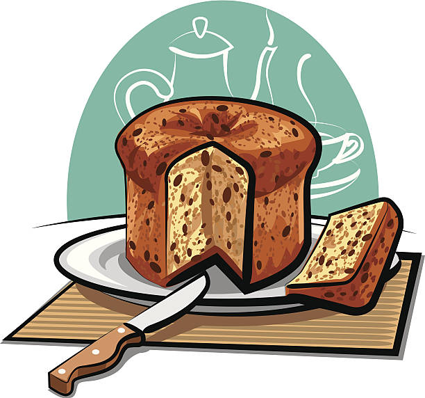 ilustrações de stock, clip art, desenhos animados e ícones de bolo bolo de natal italiano - serving a slice of cake