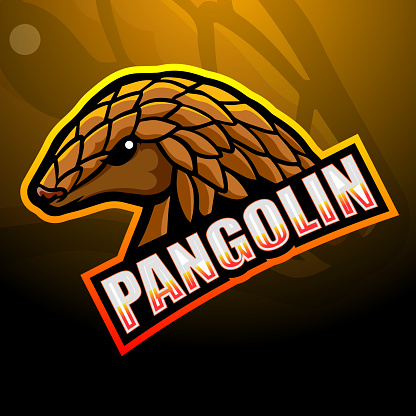 Pangolin mascot esport illustration