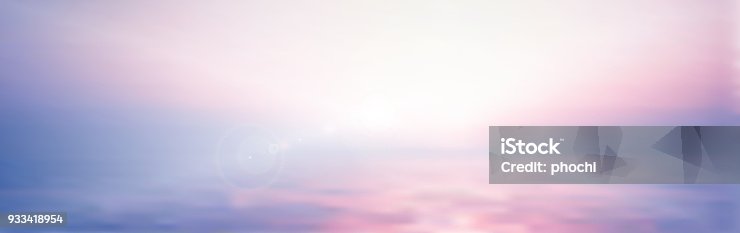 istock panorama twilight blurred gradient abstract background. colorful sea and sky with sunlight rays backdrop. 933418954