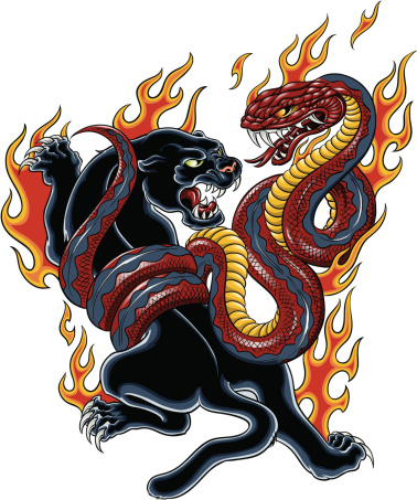 Panther and Cobra tattoo
