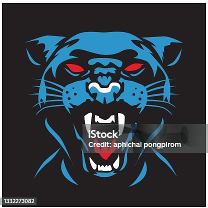 istock Panther illustration. panther logo ,art, icon , symbol,panther  line art colours vector. graphic vector. 1332273082