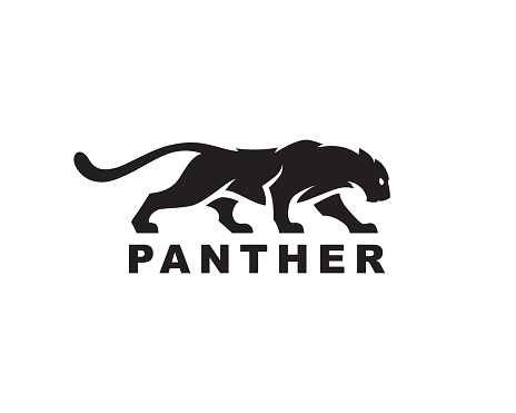 Panther silhouette icon. Cougar symbol. Puma sign. Wild cat Jaguar vector illustration.