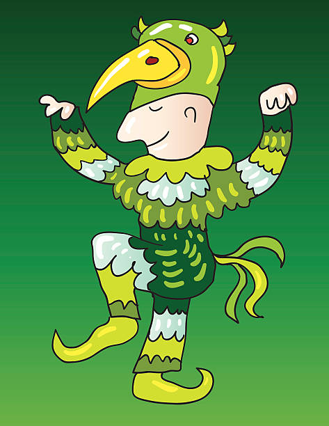 Papageno from The Magic Flute vector art illustration