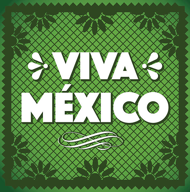 Papel Picado - Viva México Composition of vectorized papel picado. viva mexico stock illustrations