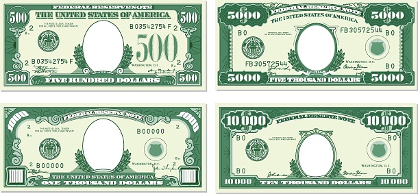Paper bills or money. Dollar Currency