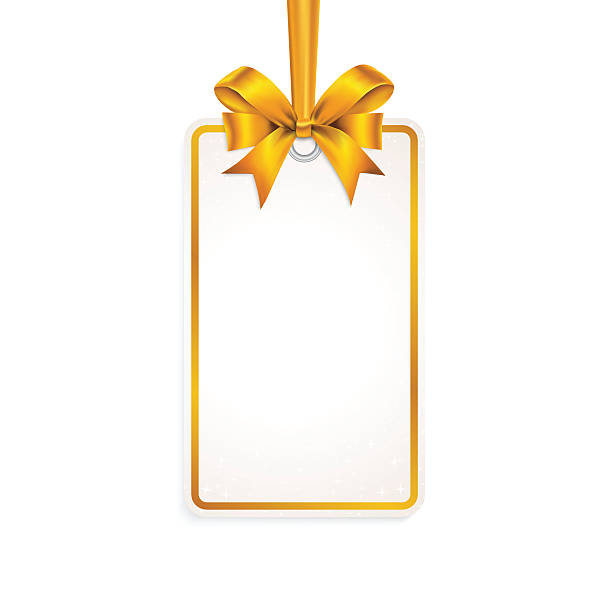Paper card with tied bow on the top. vector art illustration