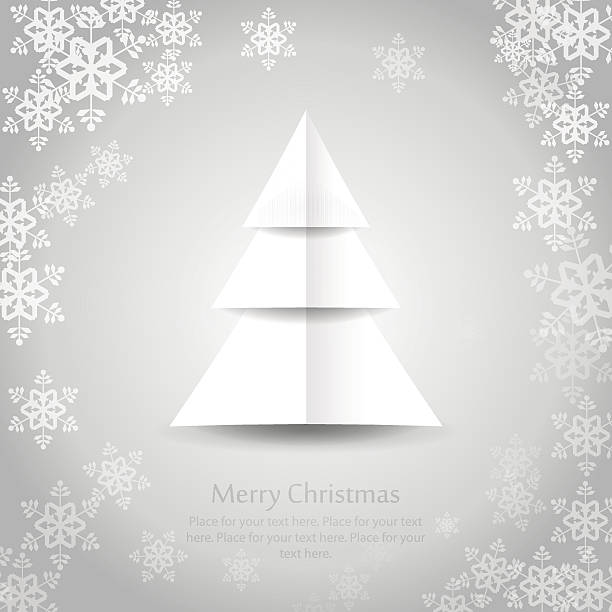 Paper Christmas tree vector art illustration