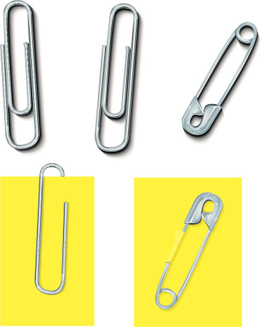 Paper clips and Safety Pins Household Items