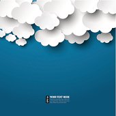 Paper clouds for Cloud Computing concept. 