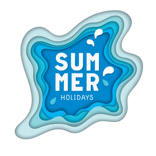 Paper cut summer holidays Editable vector illustration on layers.
This is an AI EPS 10 file format, with transparency effects, clipping masks and blends. water borders stock illustrations