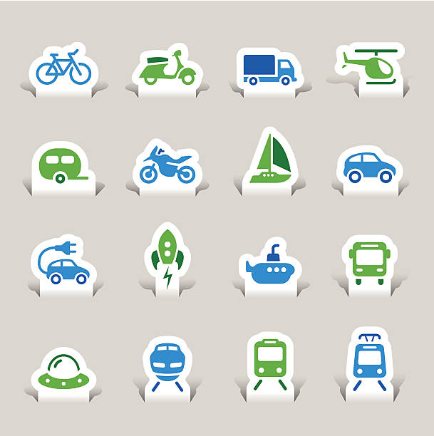 illustrations, cliparts, dessins animés et icônes de papier découpé-icônes de transport - tgv