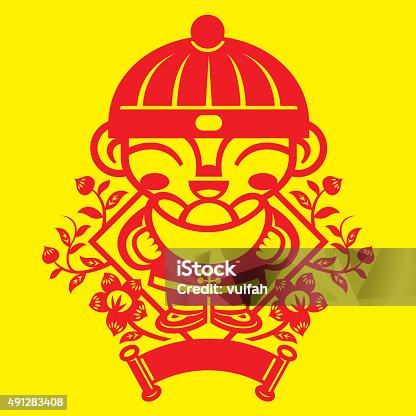 istock Paper Cutting Chinese New Year Boy 491283408