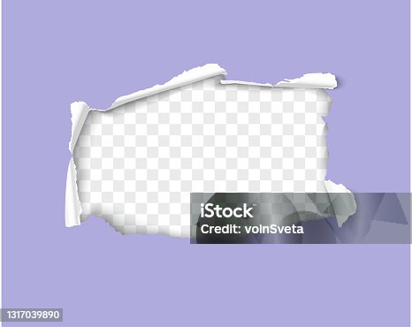 istock Paper hole with rolled sides realistic 3d vector 1317039890