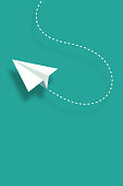 Vector illustration of a minimalistic and colorful paper plane background design