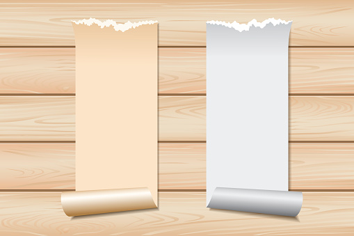 Paper roll with wooden texture