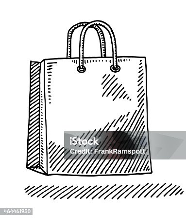 istock Paper Shopping Bag Drawing 464461950