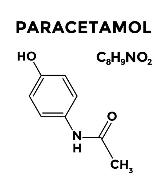 bildbanksillustrationer, clip art samt tecknat material och ikoner med paracetamol strukturell kemisk formel - alvedon