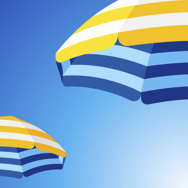 Parasol Beach Umbrella Background These illustrated beach umbrellas would make an ideal background for your summer design project. The illustrator 10 vector file can be coloured and customized to suit your needs and scaled infinitely without any loss of quality. beach umbrella stock illustrations