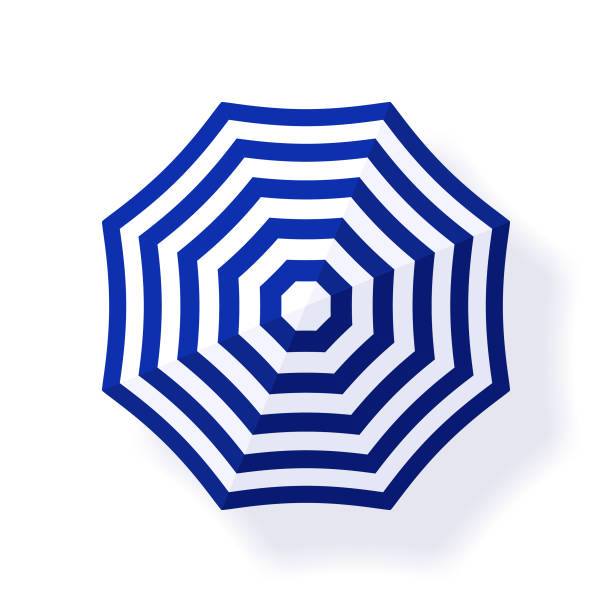 Parasol Beach Umbrella This illustrated beach umbrella would make an ideal design element for your summer design project. The illustrator 10 vector file can be coloured and customized to suit your needs and scaled infinitely without any loss of quality. beach umbrella stock illustrations