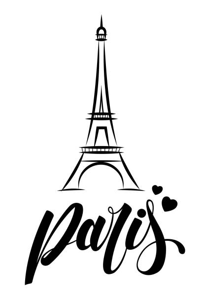 Paris and Eiffel tower design  eiffel tower stock illustrations