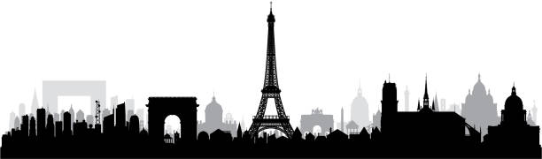 paris (alle gebäude sind vollständig und beweglich) - paris stock-grafiken, -clipart, -cartoons und -symbole