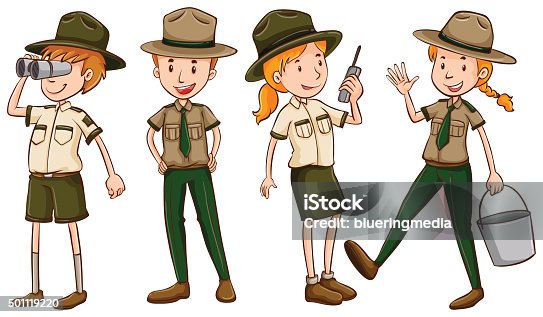istock Park rangers  brown uniform 501119220