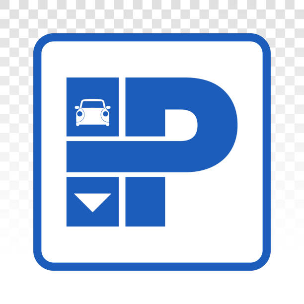 ilustrações de stock, clip art, desenhos animados e ícones de parking sign / car parking lot sign icon for vehicles traffic apps and websites - parking lot
