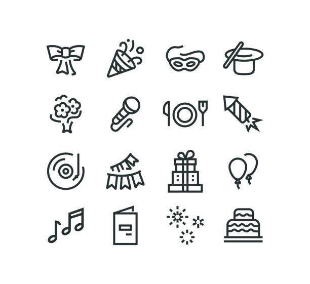 Party Icons Party Icons birthday symbols stock illustrations
