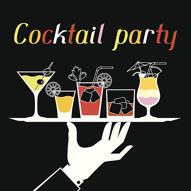 Party invitation with alcohol drinks and cocktails. Party invitation with alcohol drinks and cocktails. cocktail borders stock illustrations