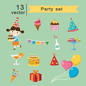 party set vector illustration