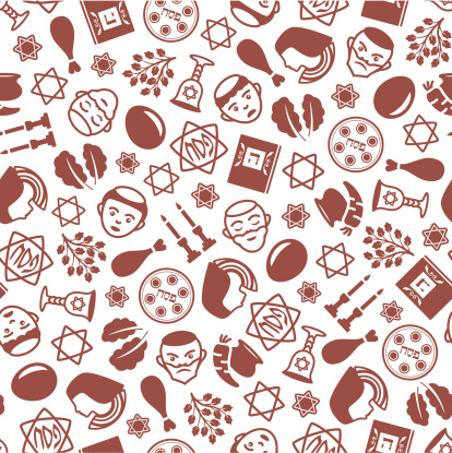 Passover - One Color Seamless Pattern