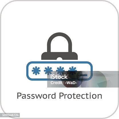 istock Password Protection Icon. Flat Design. 509348224