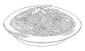 istock Pasta graphic black white isolated sketch illustration vector 1352021689