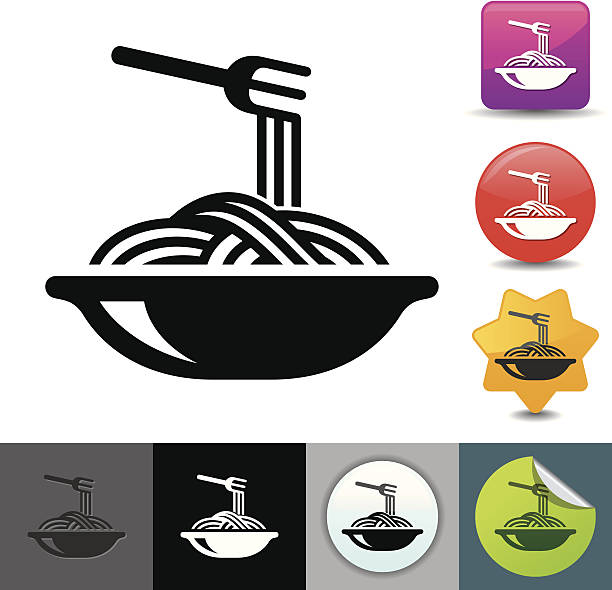Pasta icon | solicosi series  pasta icons stock illustrations