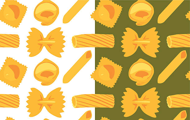 Pasta seamless pattern Set of two pasta pattern. Use this for repetition background and wallpaper! pasta backgrounds stock illustrations